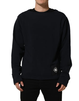 Dark Blue Logo Cotton Sweatshirt Sweater