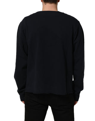 Sudadera azul oscuro de algodón con logo