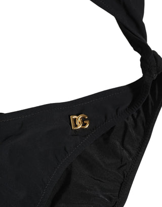 Black Cutout Logo One Piece Swimsuit Swimwear