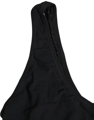 Black Cutout Logo One Piece Swimsuit Swimwear
