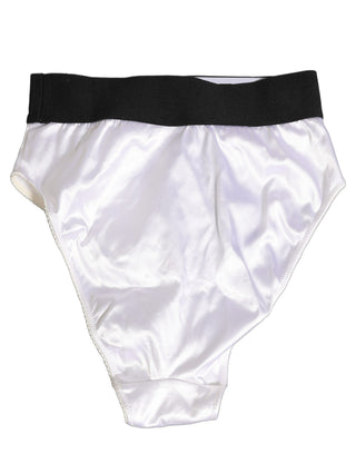White Satin High-Waist Brief Logo Women Underwear