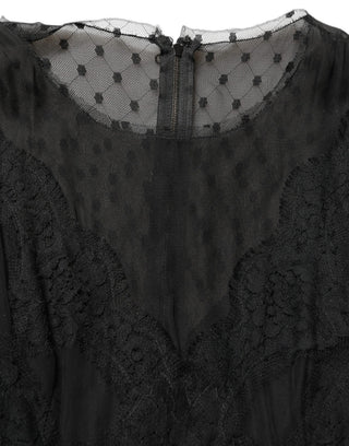 Black Lace Trim Sleeveless A-line Mini Dress