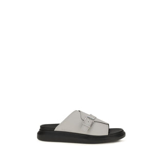 Gray Calf Leather Bos Taurus Platform Sandals