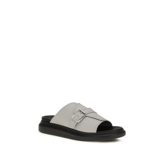 Gray Calf Leather Bos Taurus Platform Sandals