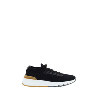 Black Cotton Athletic Sneakers