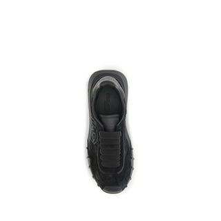 Black Calf Leather Bos Taurus Chunky Sneakers
