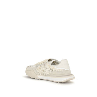 Beige Calf Leather Bos Taurus Sneakers