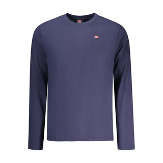 Camiseta de algodón azul para hombre