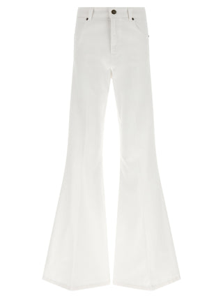 White Cotton Flared Jeans