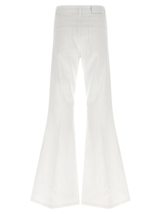 White Cotton Flared Jeans