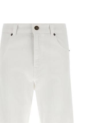 White Cotton Flared Jeans