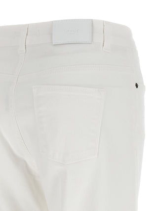 White Cotton Flared Jeans