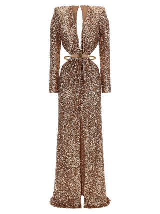 Multicolor Polyester Long Dress