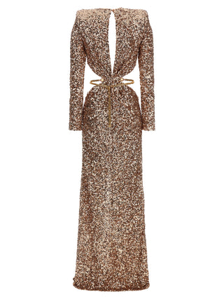 Multicolor Polyester Long Dress