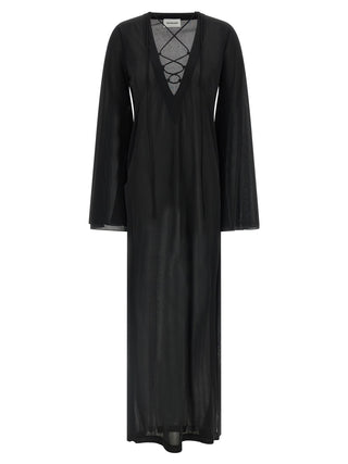 Black Polyester Long Dress