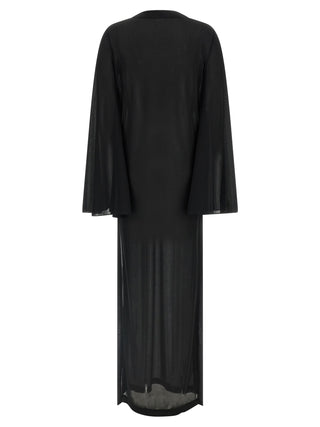 Black Polyester Long Dress
