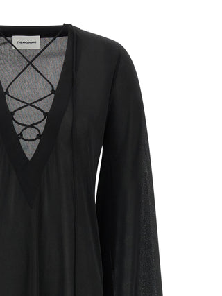 Black Polyester Long Dress