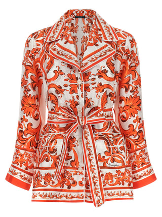 Blusa de seda naranja