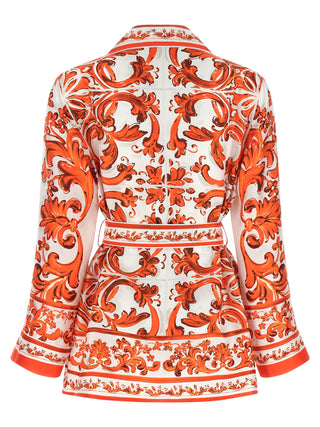 Blusa de seda naranja