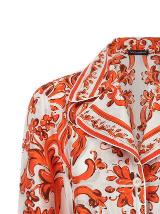 Blusa de seda naranja