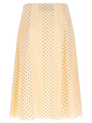 Multicolor Silk Midi Skirt