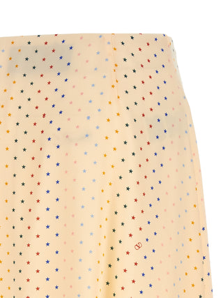 Multicolor Silk Midi Skirt