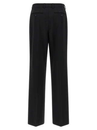 Black Virgin Wool Casual Pants