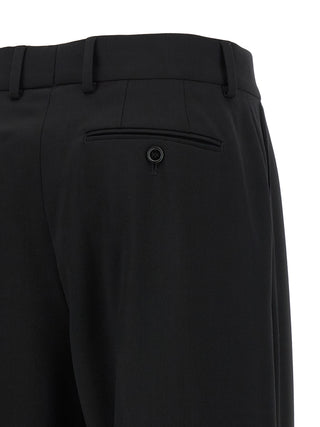 Black Virgin Wool Casual Pants