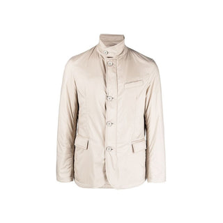 Beige Polyamide Full-Length Jacket