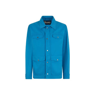 Chaqueta azul de mezclilla de algodón