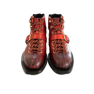 Red Leather Women Boot