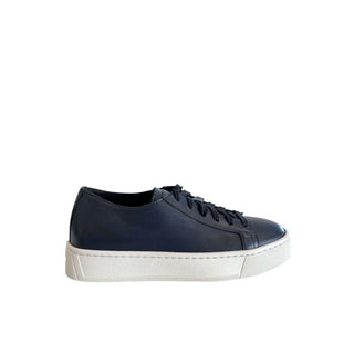 Blue Leather Women Sneaker