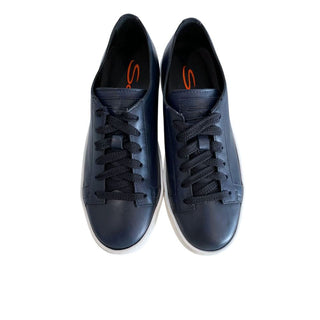 Blue Leather Women Sneaker