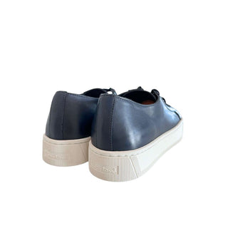 Blue Leather Women Sneaker