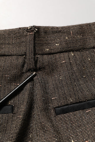 Pantalones de talle alto cónicos marrón oscuro