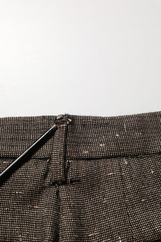 Pantalones de talle alto cónicos marrón oscuro