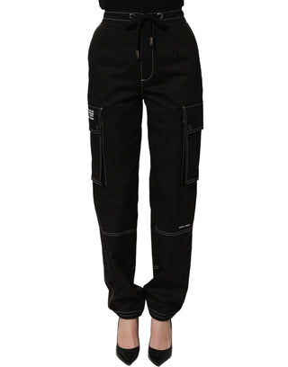 Black Vibe Cargo High Waist Straight Pants