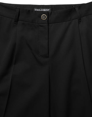 Pantalones de vestir negros de talle alto y pierna recta