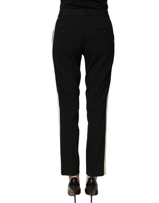 Pantalones de vestir negros de talle alto y corte recto