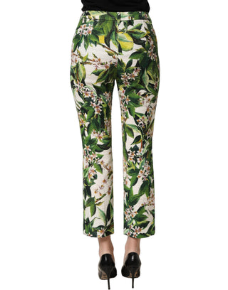 Pantalones cortos rectos con estampado floral blanco