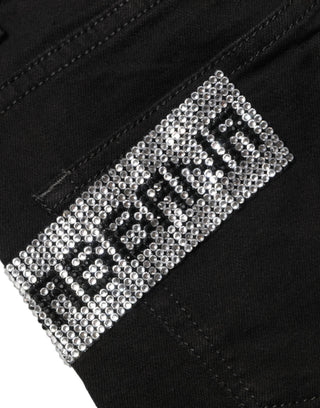 Black Grace Rhinestone HighWaist Denim Jeans