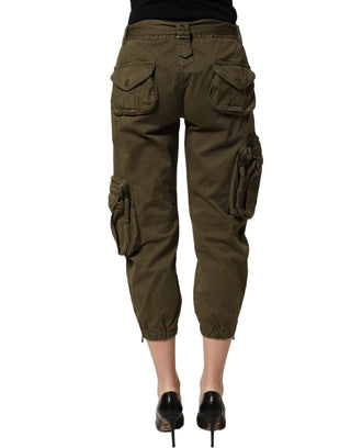 Pantalones cargo de cintura alta color verde oliva