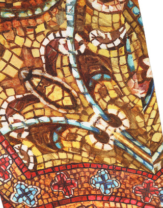 Pantalones cortos de crepé con estampado de mosaico multicolor