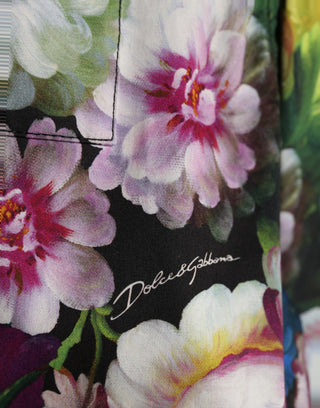 Pantalones de pierna ancha de cintura alta con estampado floral multicolor