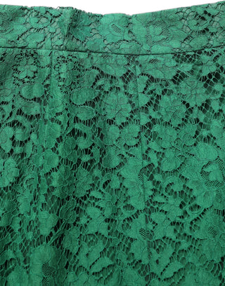 Green Lace High Waist Mermaid Midi Skirt