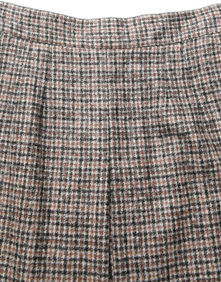 Brown Tweed High Waist A-line Mini Skirt