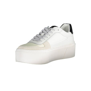 White Polyester Women's Sneaker