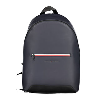 Blue Polyurethane Men's Backpack with Adjustable Straps