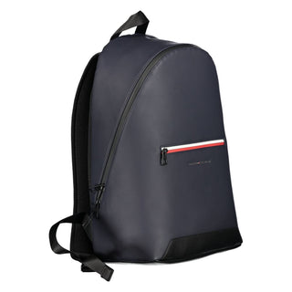 Blue Polyurethane Men's Backpack with Adjustable Straps