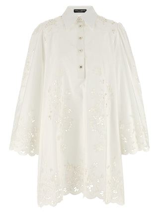 White Cotton Short Dress
